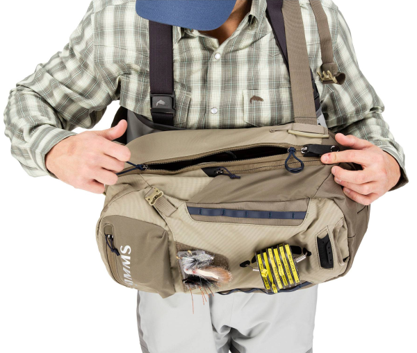 Simms Freestone Ambidextrous Fishing Sling Pack Front Simms Freestone Ambidextrous Fishing Sling Pack Front